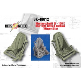 1/48 BitsKrieg BK48012S Messerschmitt Bf - 109 E Seat with belts & cushion (for Wingsy kits)