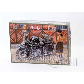 1/35 IBG 35001 BMW R12 Motorcycle with Sidecar - civilian versions (3 in 1), included version annexed by Wehrmacht