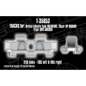 1/35 QuickTracks T-35053 Tracks for British Infantry Tank Valentine; 25pdr SP Bishop; 17pdr SPG Archer